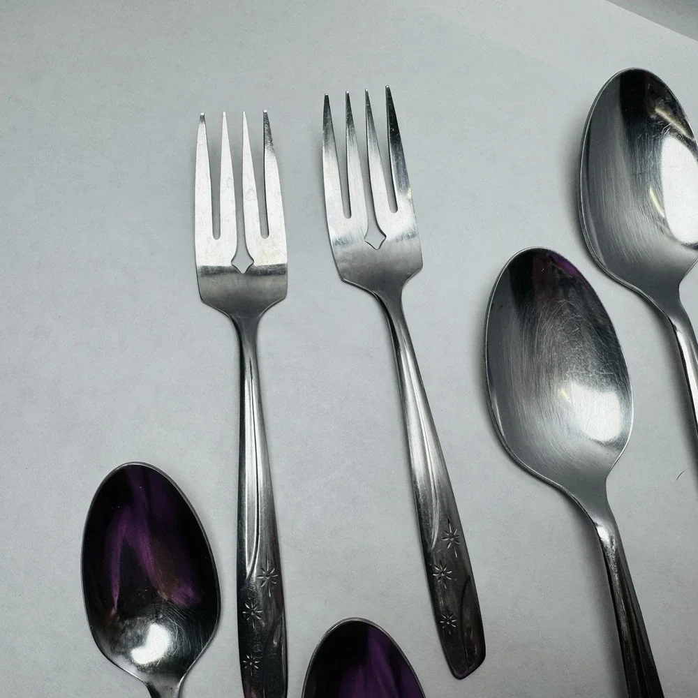 Thor‎ STARLET Stainless 5 Teaspoons 2 Forks & 2 Tablespoons Atomic Star Lot Of 9